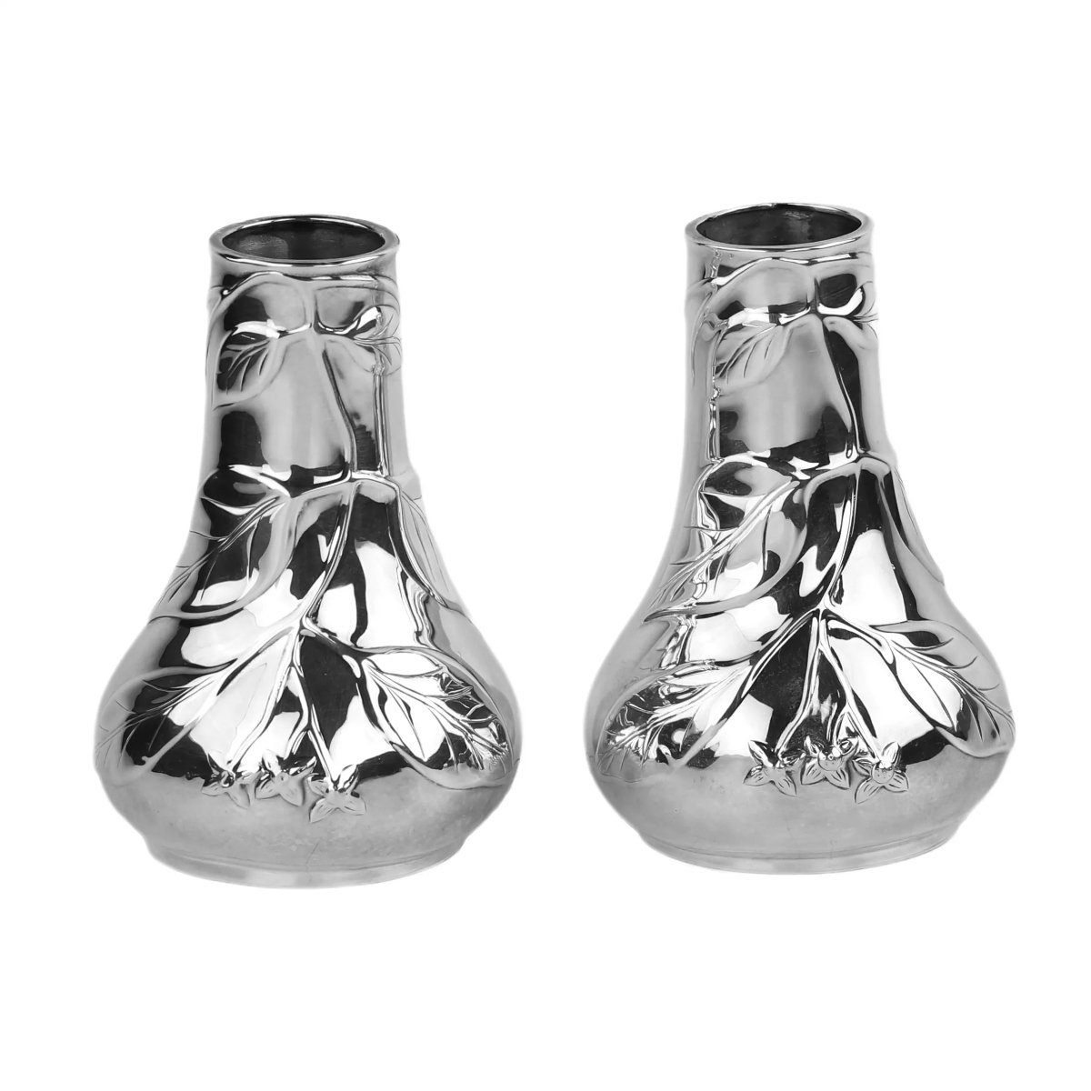 Pair Of Art Nouveau-style Silver Vases, Tiffany & Co., United States, 20th Century