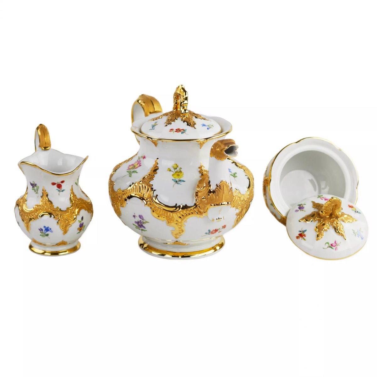 Meissen Tea And Coffee Set For Six People, Germany, 20th Century-photo-2