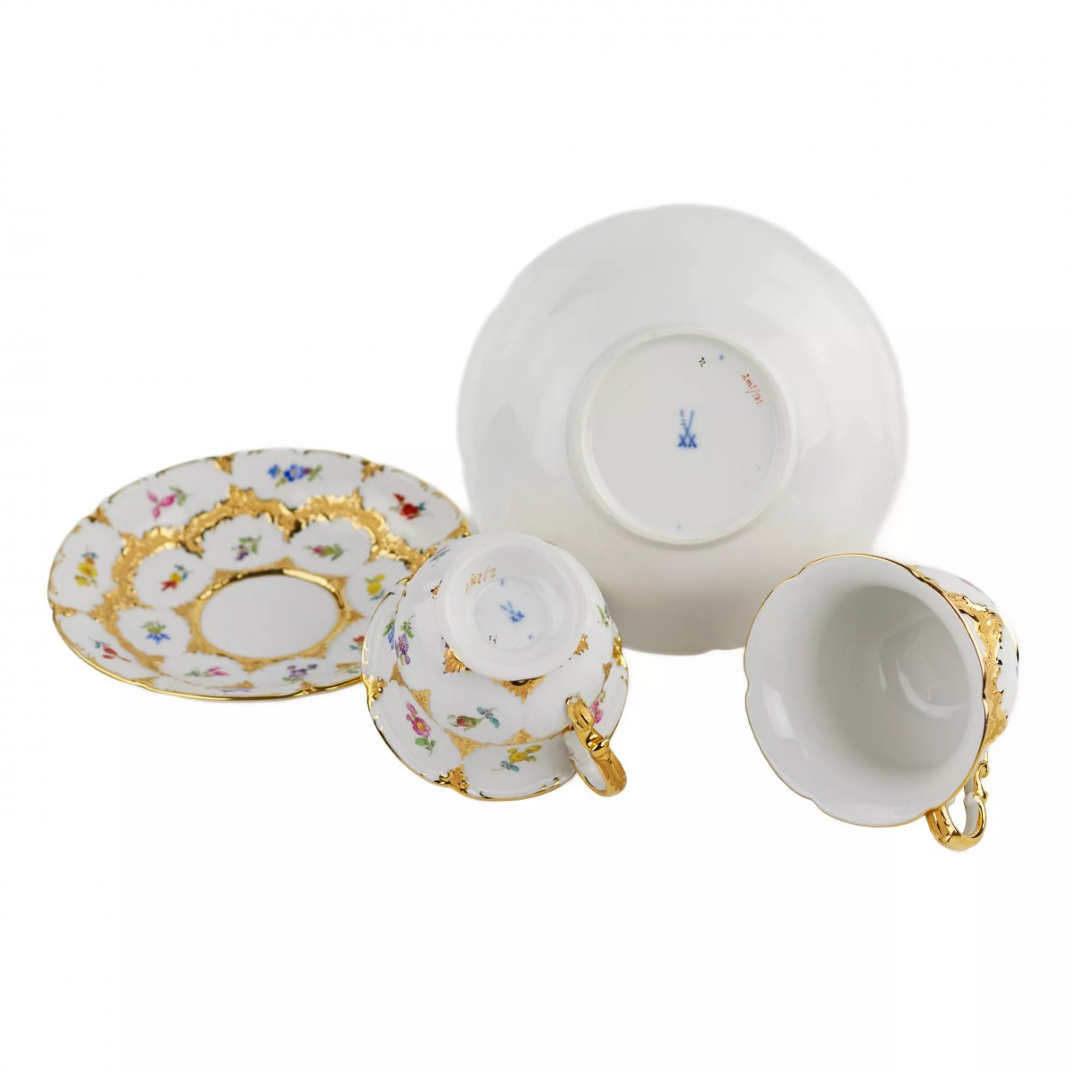Meissen Tea And Coffee Set For Six People, Germany, 20th Century-photo-1