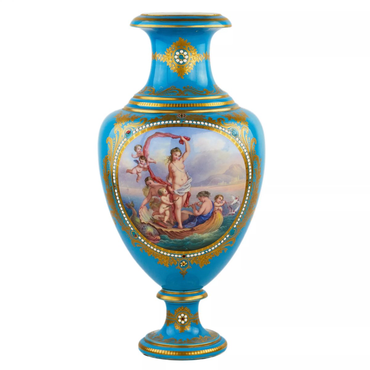 GRANDE VASE EN PORCELAINE « LA NAISSANCE DE VÉNUS » FRANCE, MANUFACTURE NATIONALE DE SÈVRES,-photo-2