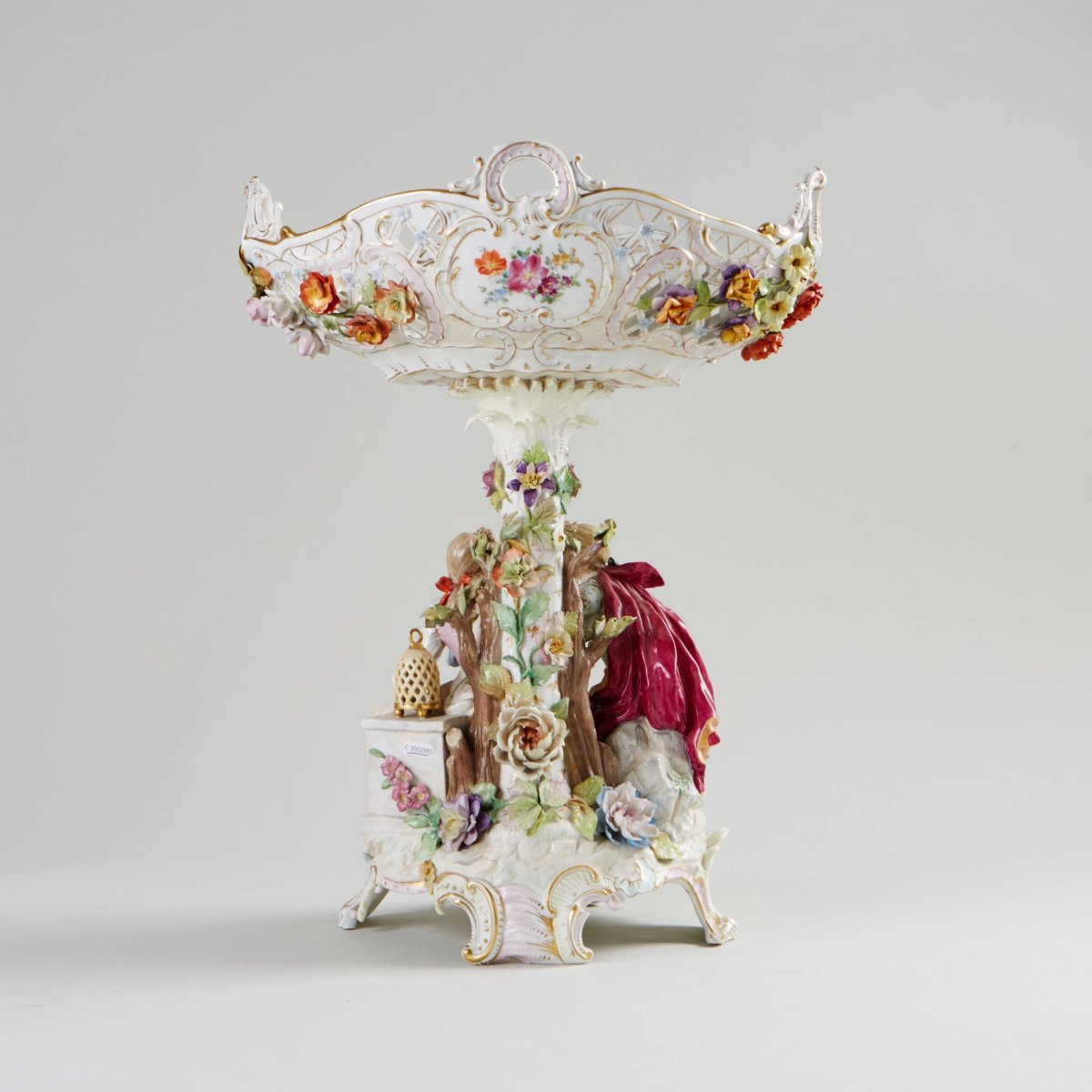 Large Porcelain Fruit Bowl. Carl Thieme. Potschappel, Germany. Late 19th Century-photo-2