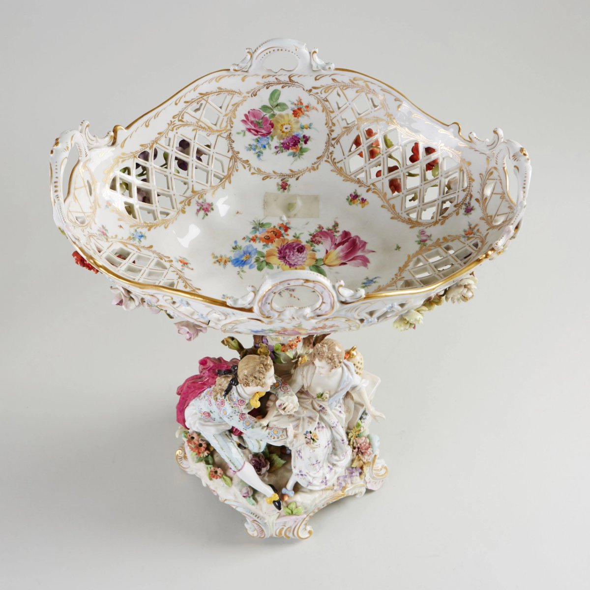 Large Porcelain Fruit Bowl. Carl Thieme. Potschappel, Germany. Late 19th Century-photo-4