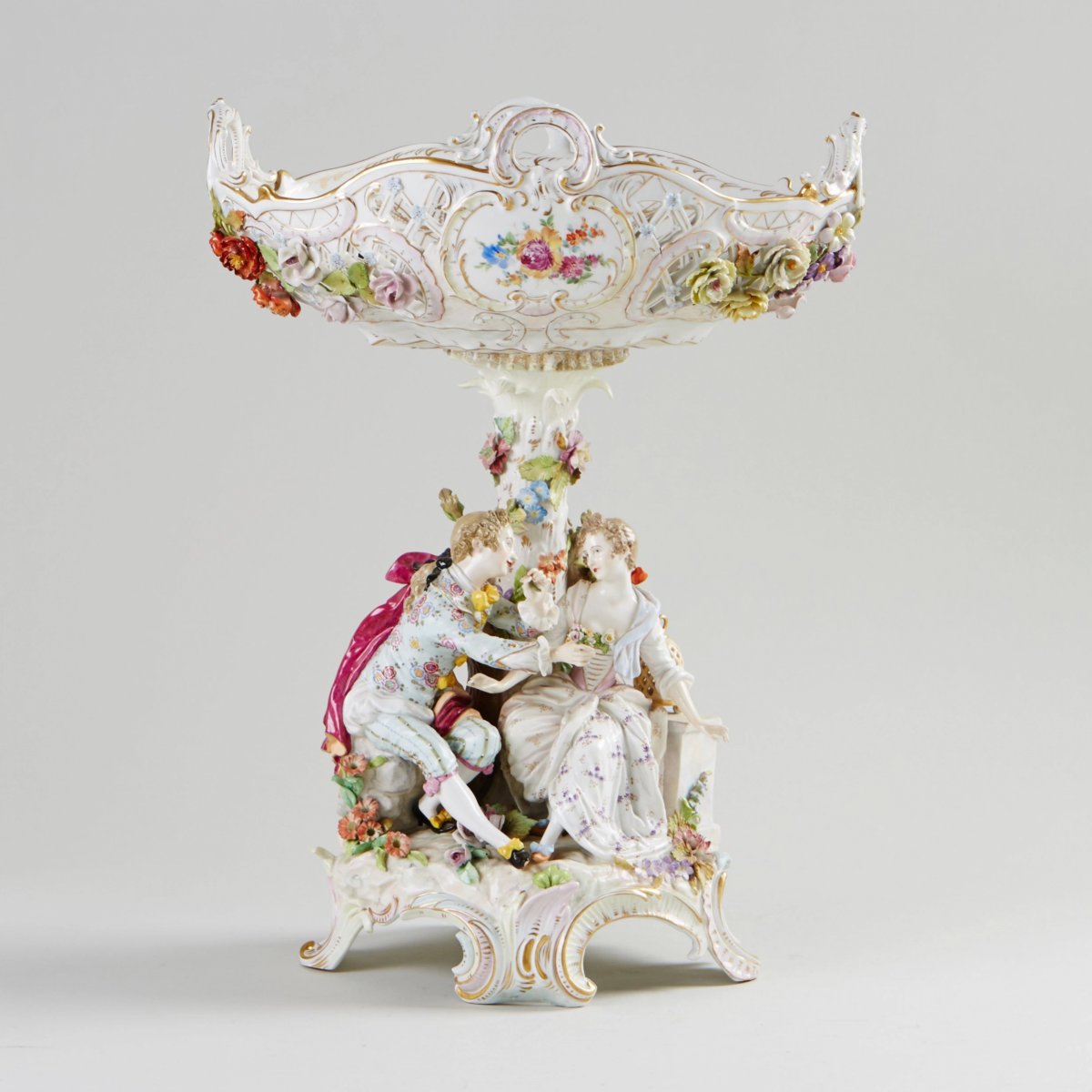 Large Porcelain Fruit Bowl. Carl Thieme. Potschappel, Germany. Late 19th Century-photo-4