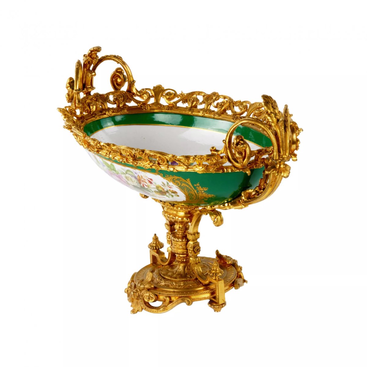 GRAND VASE À MONTURE EN BRONZE ET DÉCOR PEINT « LE TRIOMPHE DE VÉNUS » FRANCE.-photo-2