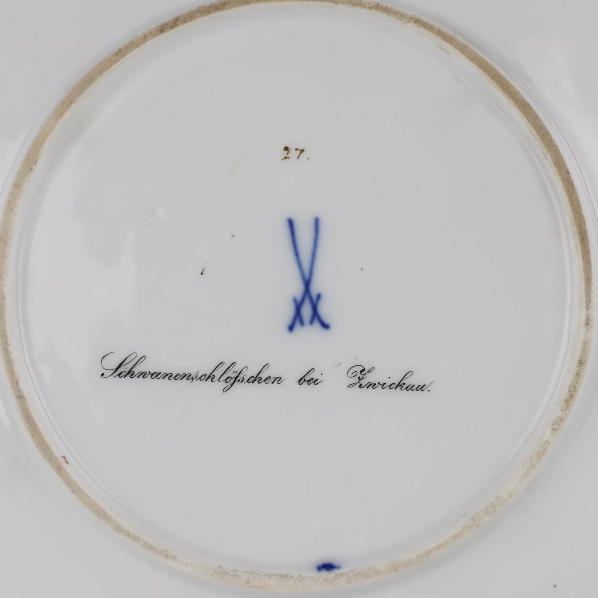 LUXUEUX PLAT DÉCORATIF À VUE DE ZWICKAU. MEISSEN. 1815 - 1860-photo-2