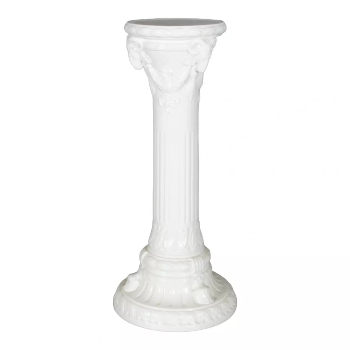 COLONNE-PIÉDESTAL EN PORCELAINE À DÉCOR DE TÊTES DE BÉLIER. RÖRSTRAND. SUÈDE.