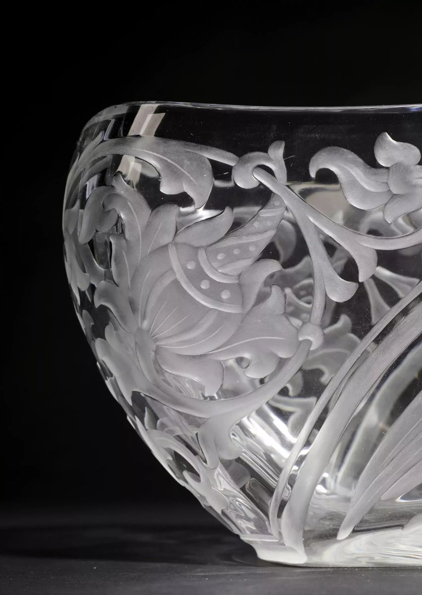 Russian Crystal Planter From The Imperial Glass Manufactory, Russia, Saint Petersburg.-photo-3