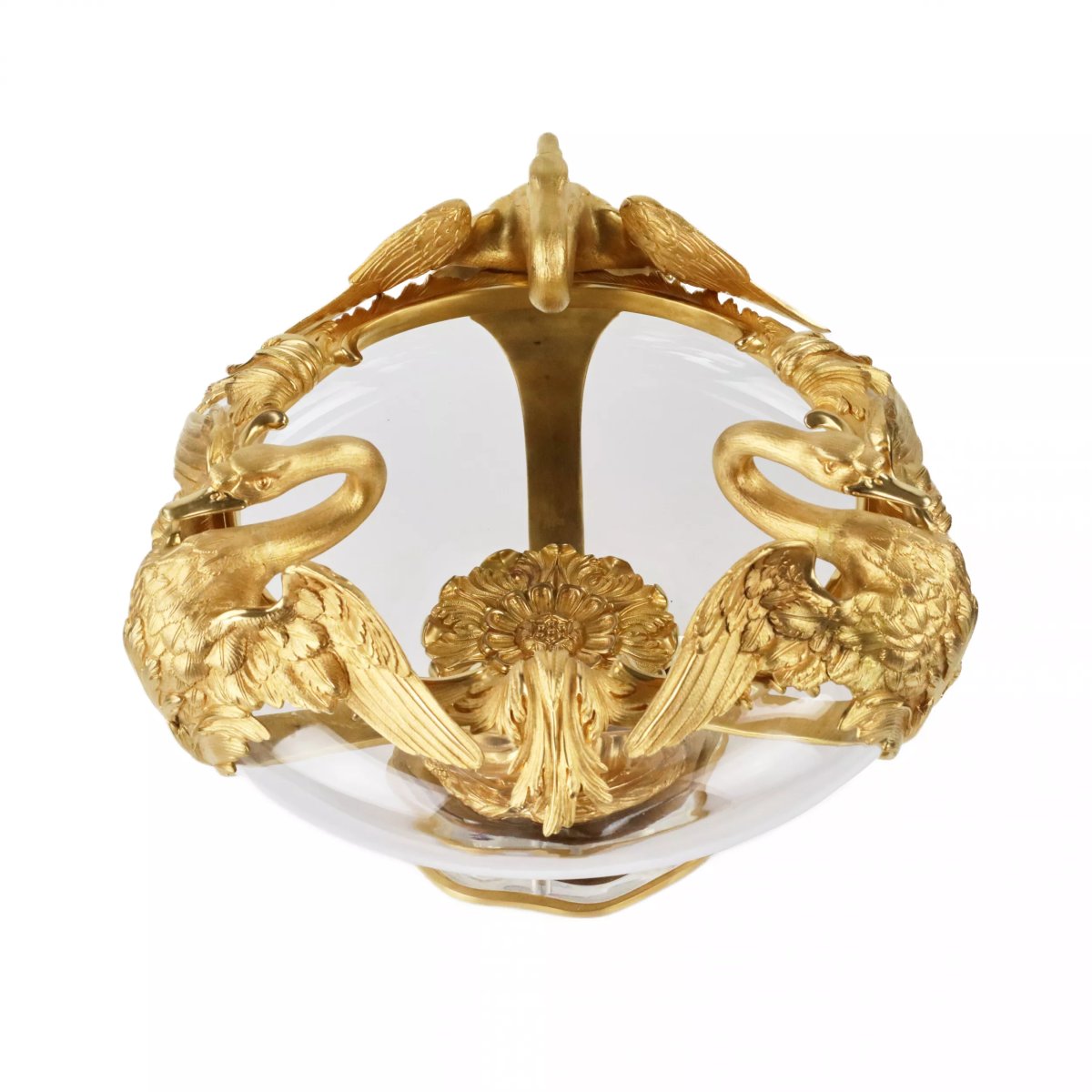 Pair Of Swan-patterned Planters, France, 20th Century-photo-3