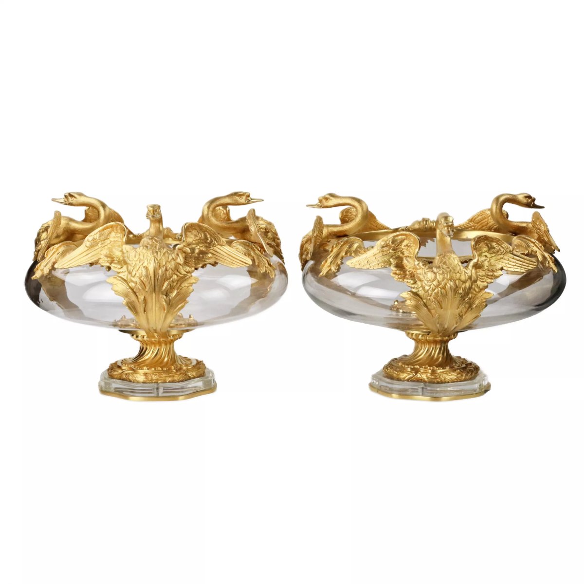 Pair Of Swan-patterned Planters, France, 20th Century-photo-4