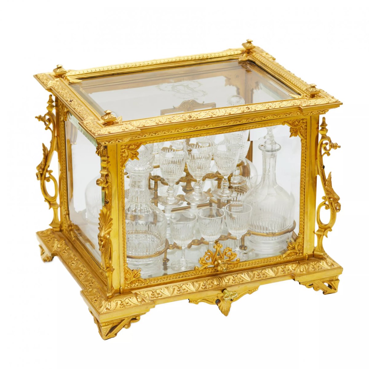 Gilded Bronze And Crystal Liqueur Cabinet (liqueur Cellar) In The Napoleon III Style -photo-2