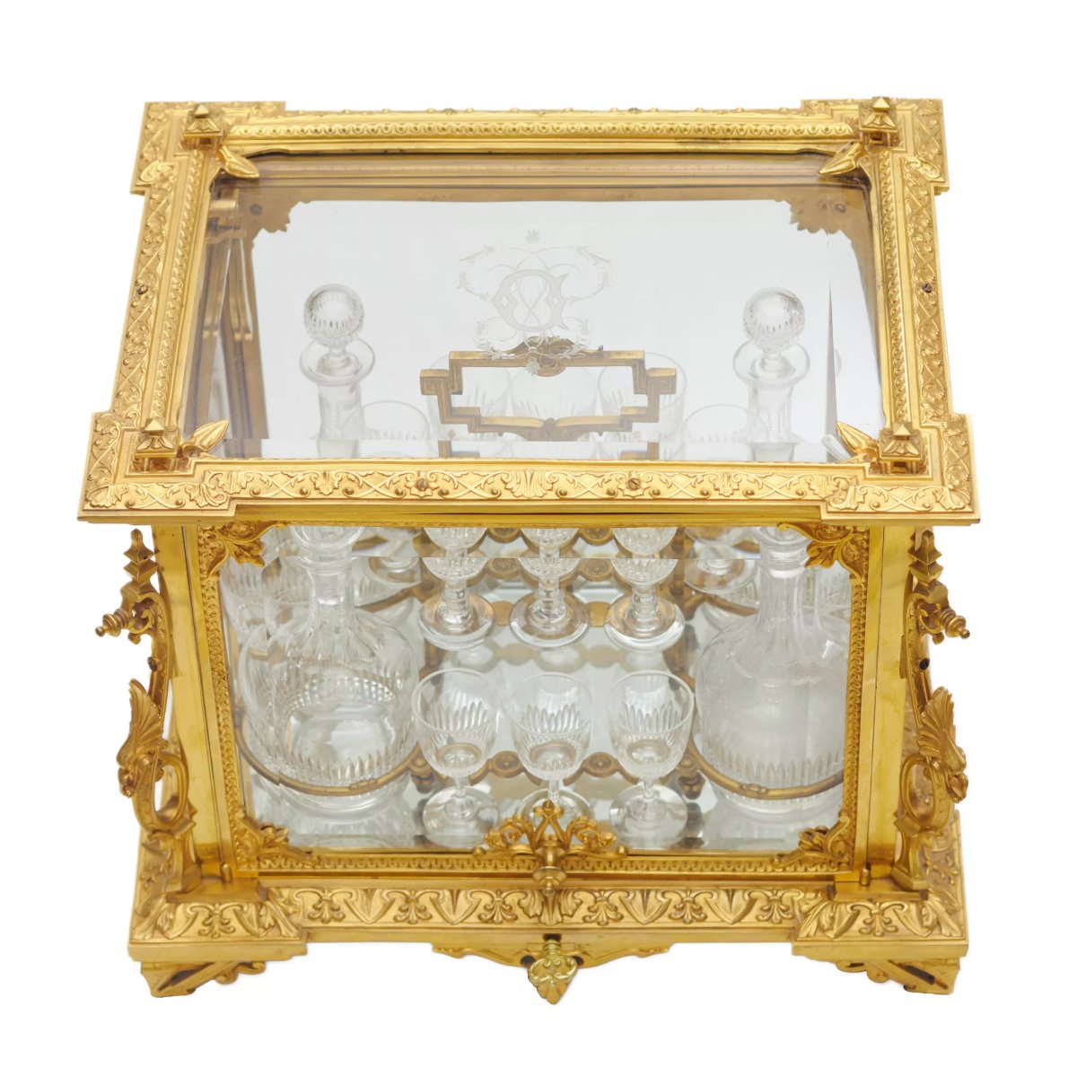 Gilded Bronze And Crystal Liqueur Cabinet (liqueur Cellar) In The Napoleon III Style -photo-3