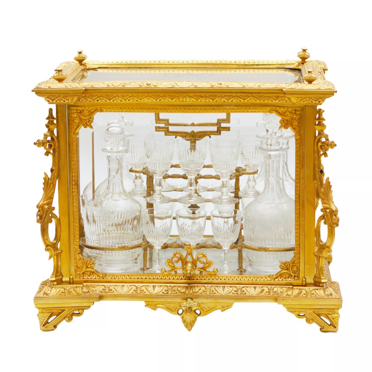 Gilded Bronze And Crystal Liqueur Cabinet (liqueur Cellar) In The Napoleon III Style -photo-4