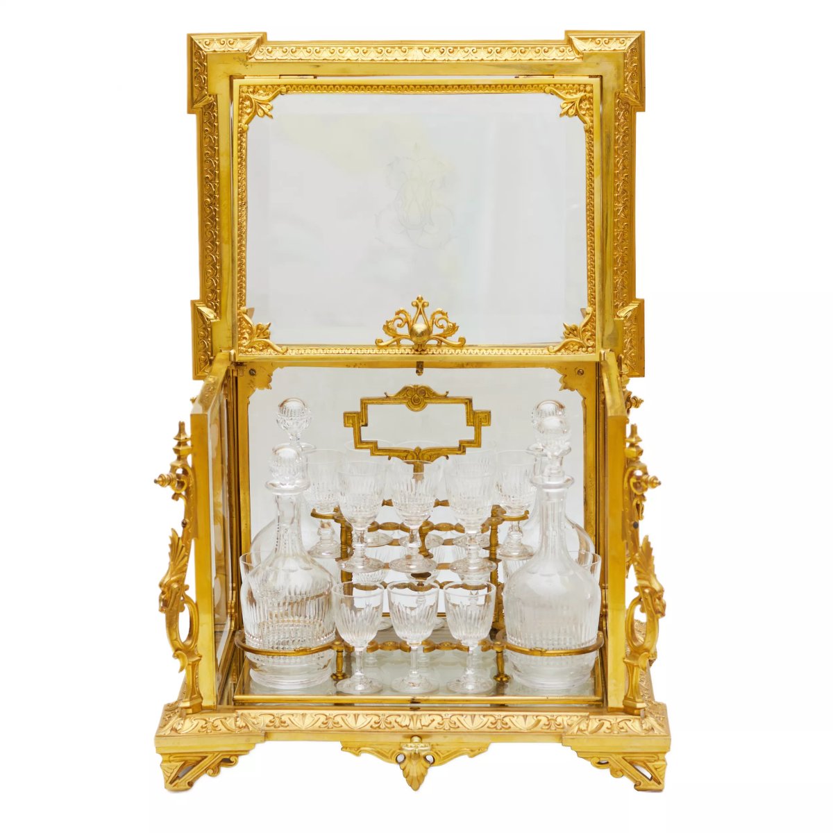 Gilded Bronze And Crystal Liqueur Cabinet (liqueur Cellar) In The Napoleon III Style -photo-1