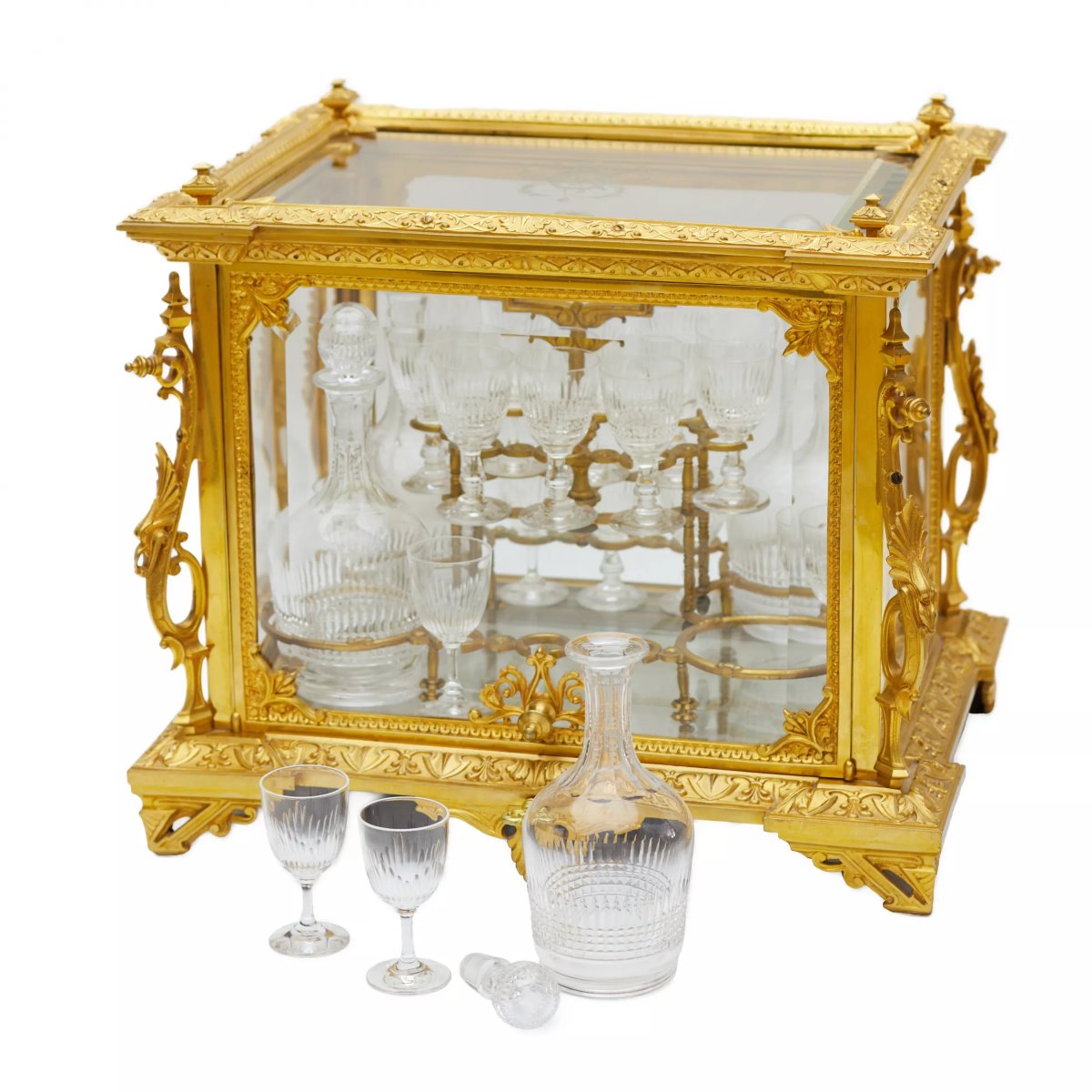 Gilded Bronze And Crystal Liqueur Cabinet (liqueur Cellar) In The Napoleon III Style -photo-4