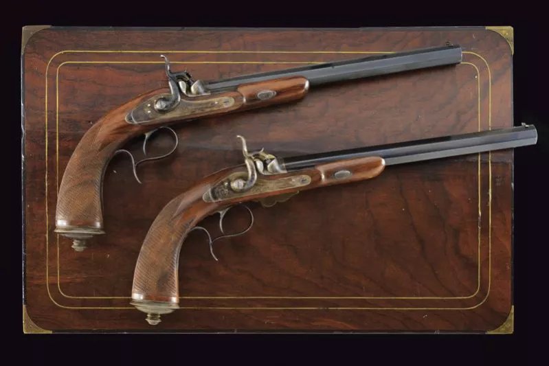 PAIRE DE PISTOLETS DE DUEL DE JACQUES BERTRAND RUSSIE, SAINT-PÉTERSBOURG, MILIEU DU XIXe SIÈCLE-photo-7