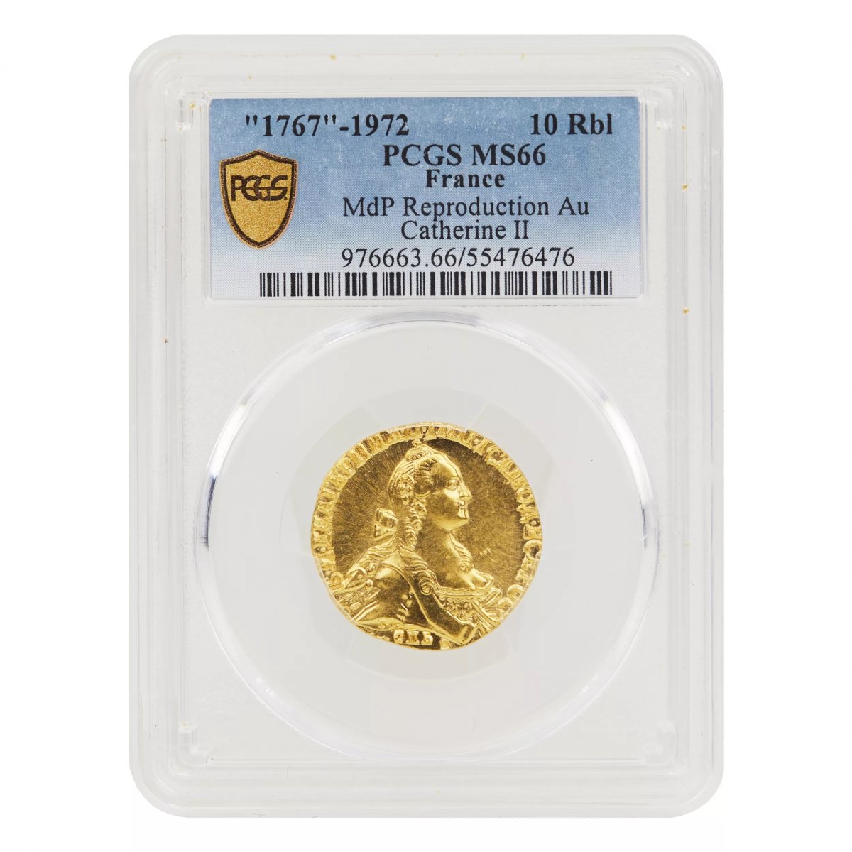 PIÈCE D’OR DE CATHERINE II. 10 ROUBLES SELON LE MODÈLE DE 1767 MDP 1972.-photo-2