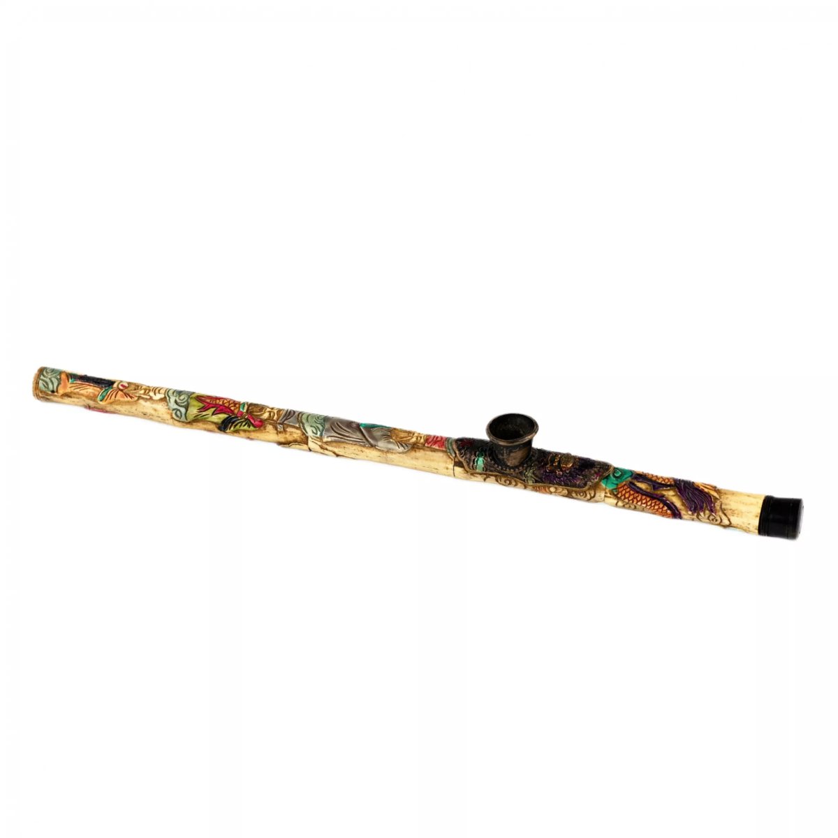 Bone Opium Pipe With Silver Muzzle. China, Late 19th–early 20th Century-photo-2