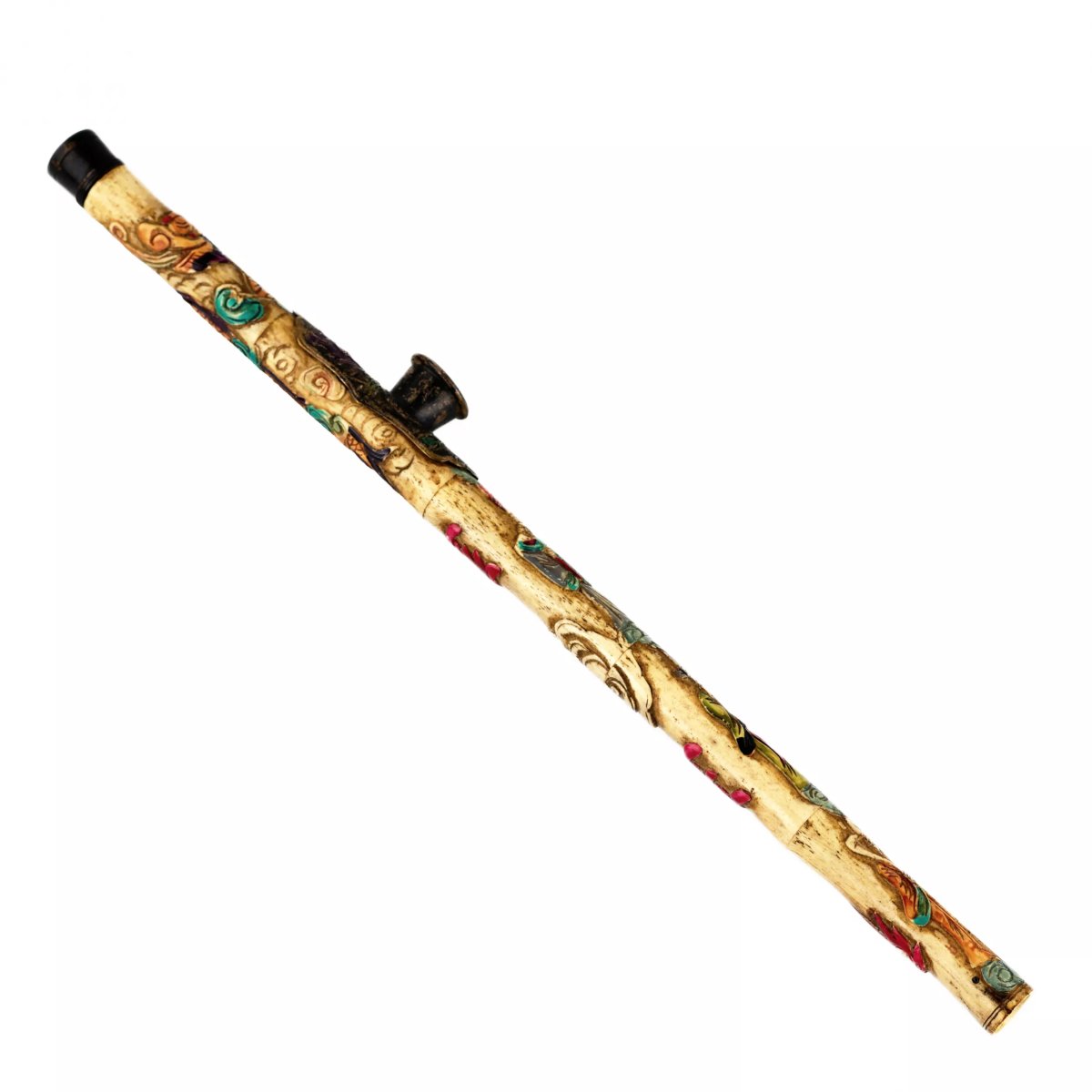 Bone Opium Pipe With Silver Muzzle. China, Late 19th–early 20th Century-photo-1