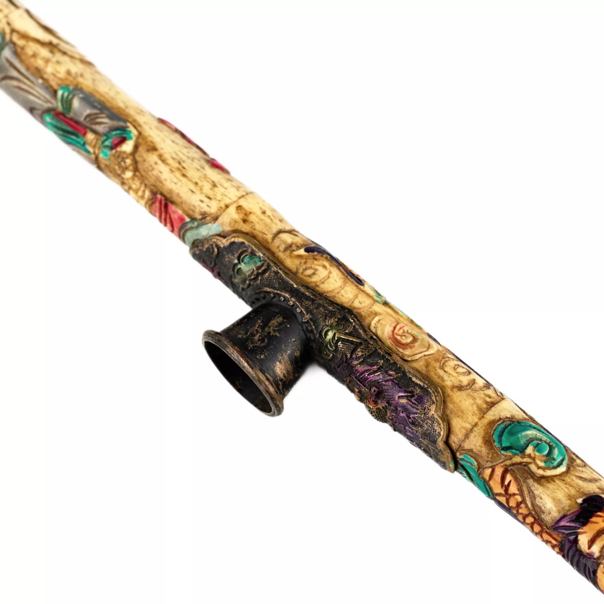 Bone Opium Pipe With Silver Muzzle. China, Late 19th–early 20th Century-photo-5