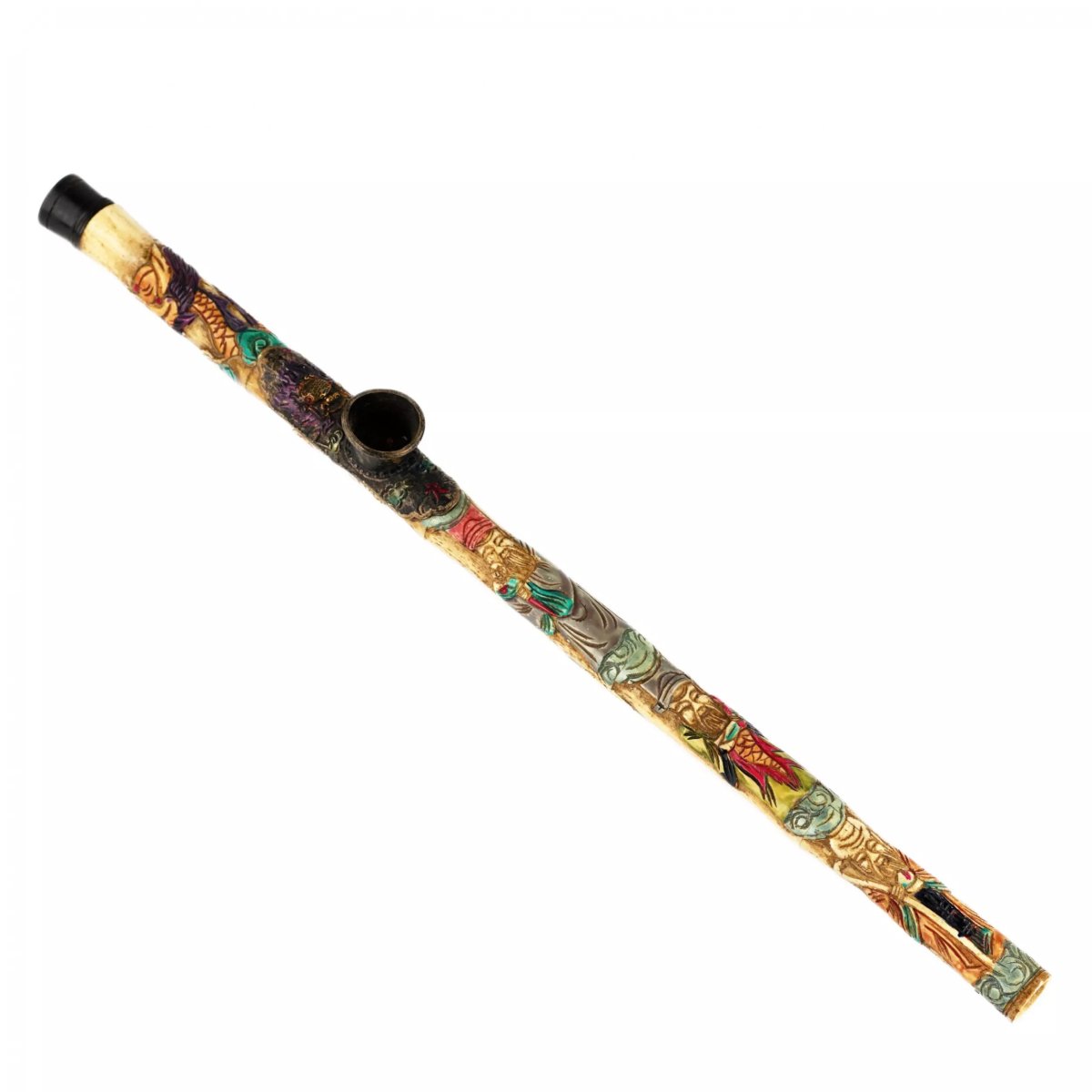 Bone Opium Pipe With Silver Muzzle. China, Late 19th–early 20th Century