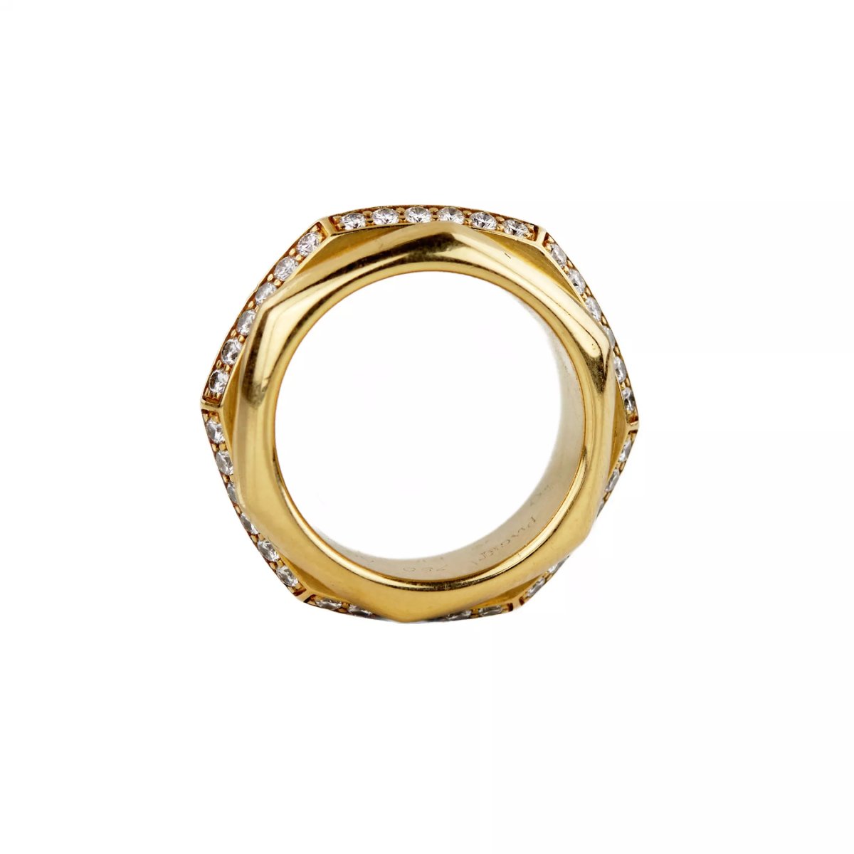 BAGUE PIAGET EN OR JAUNE 18 CARATS SERTIE DE DIAMANTS. SUISSE, FIN DU XXe SIÈCLE-photo-3