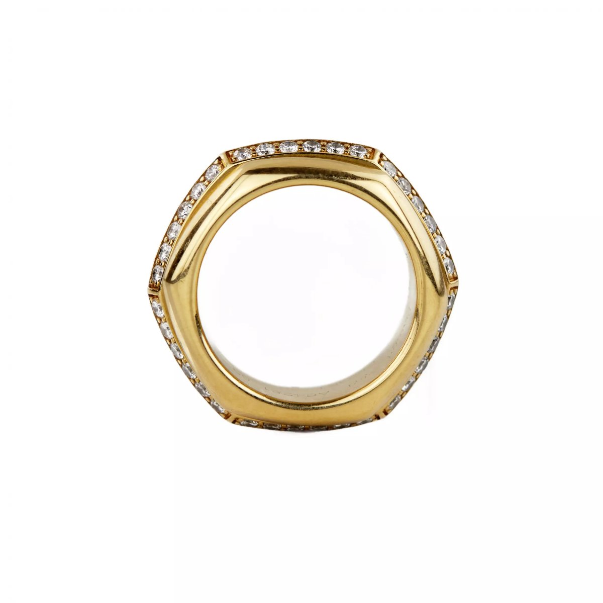 BAGUE PIAGET EN OR JAUNE 18 CARATS SERTIE DE DIAMANTS. SUISSE, FIN DU XXe SIÈCLE-photo-1
