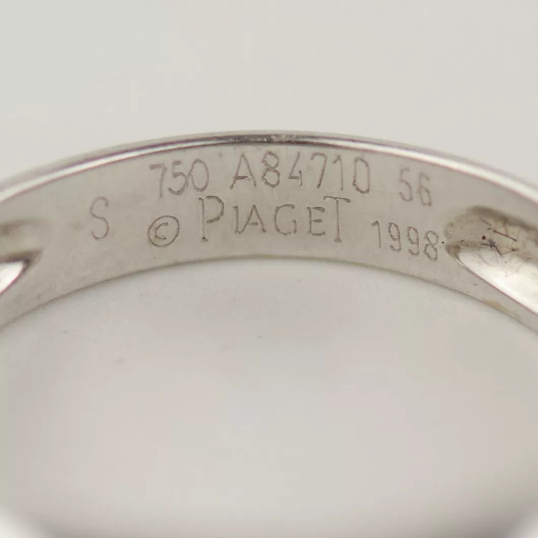Piaget Ring In 18k White Gold Set With A Yellow Sapphire And A Diamond-photo-2