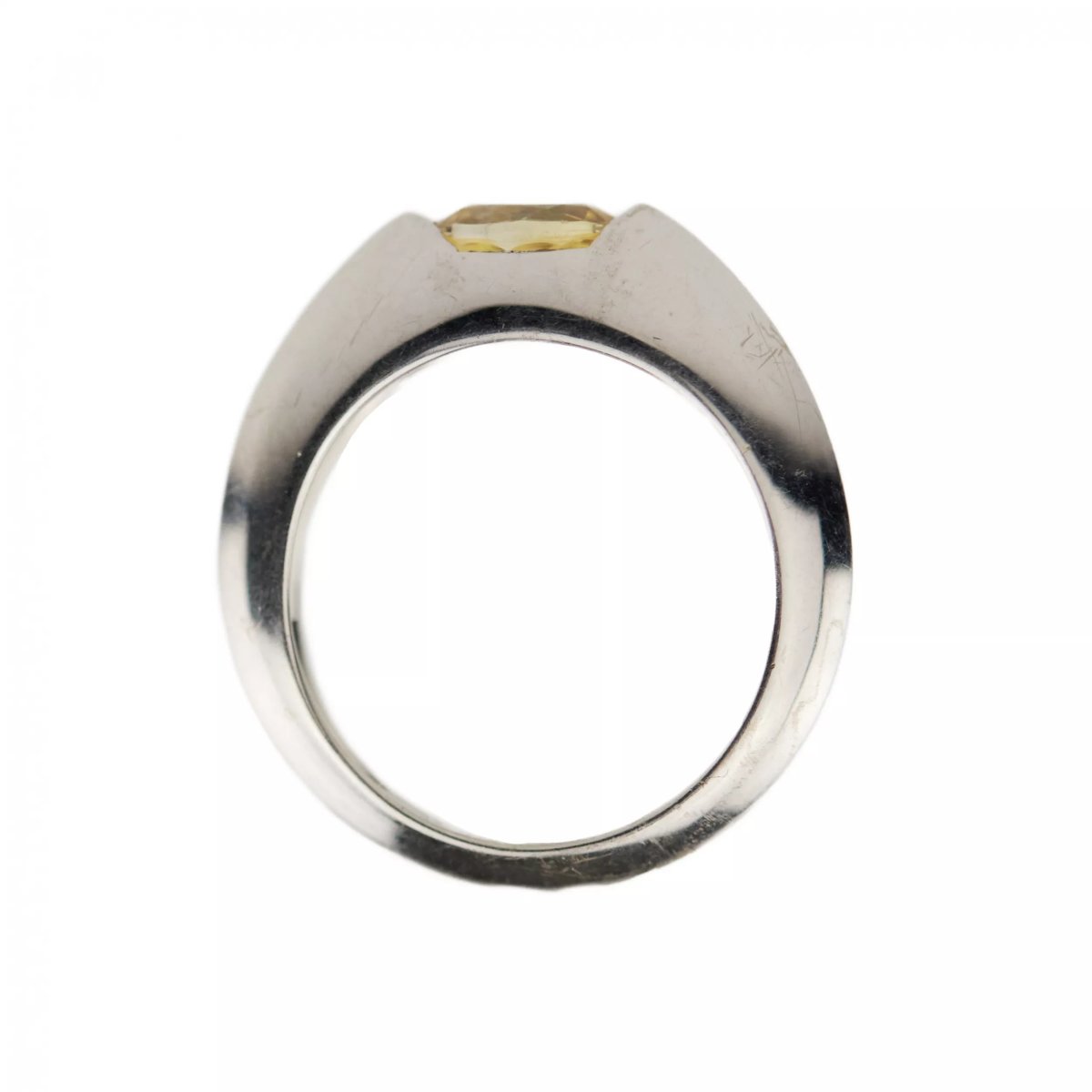 Piaget Ring In 18k White Gold Set With A Yellow Sapphire And A Diamond-photo-4