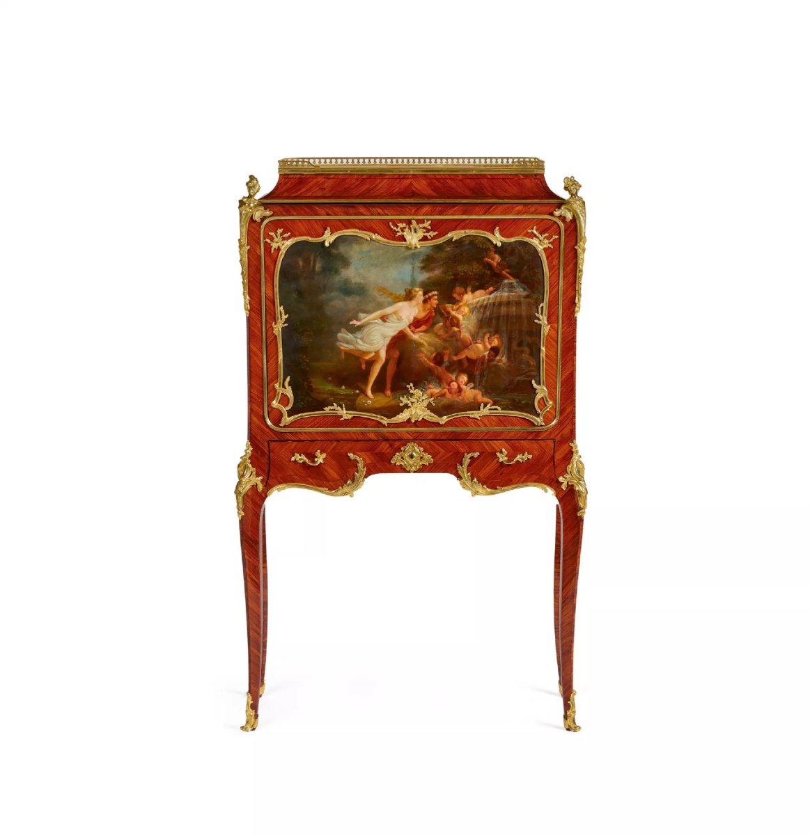 Painted-panel Secretary Desk, Paul Sormani, France, Paris, Second Half Of The 19th Century-photo-5
