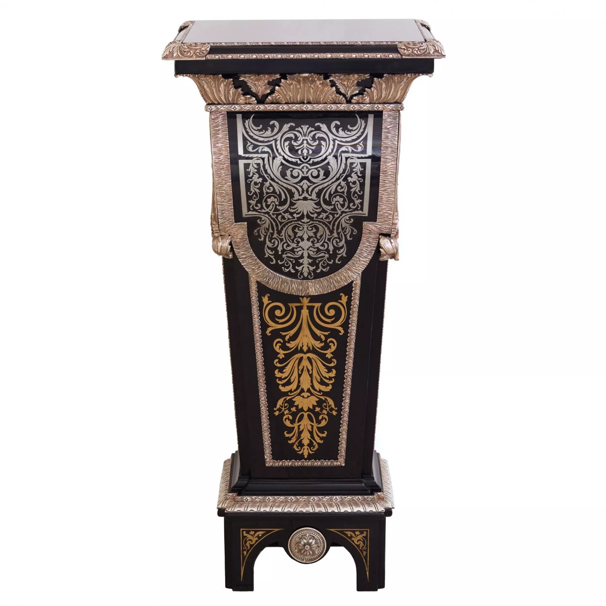 Three Boulle-style Pedestals With Marquetry, France, 20th Century-photo-4