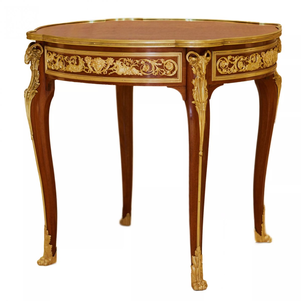 Mahogany Table With Inlay Work In The Louis XV Style. Attributed To François Linke. France,-photo-4
