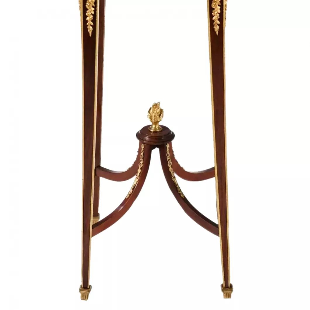 CONSOLE PIÉDESTAL EN ACAJOU ET BRONZE DORÉ DANS L’ESPRIT DE FRANÇOIS LINKE. FRANCE,-photo-3