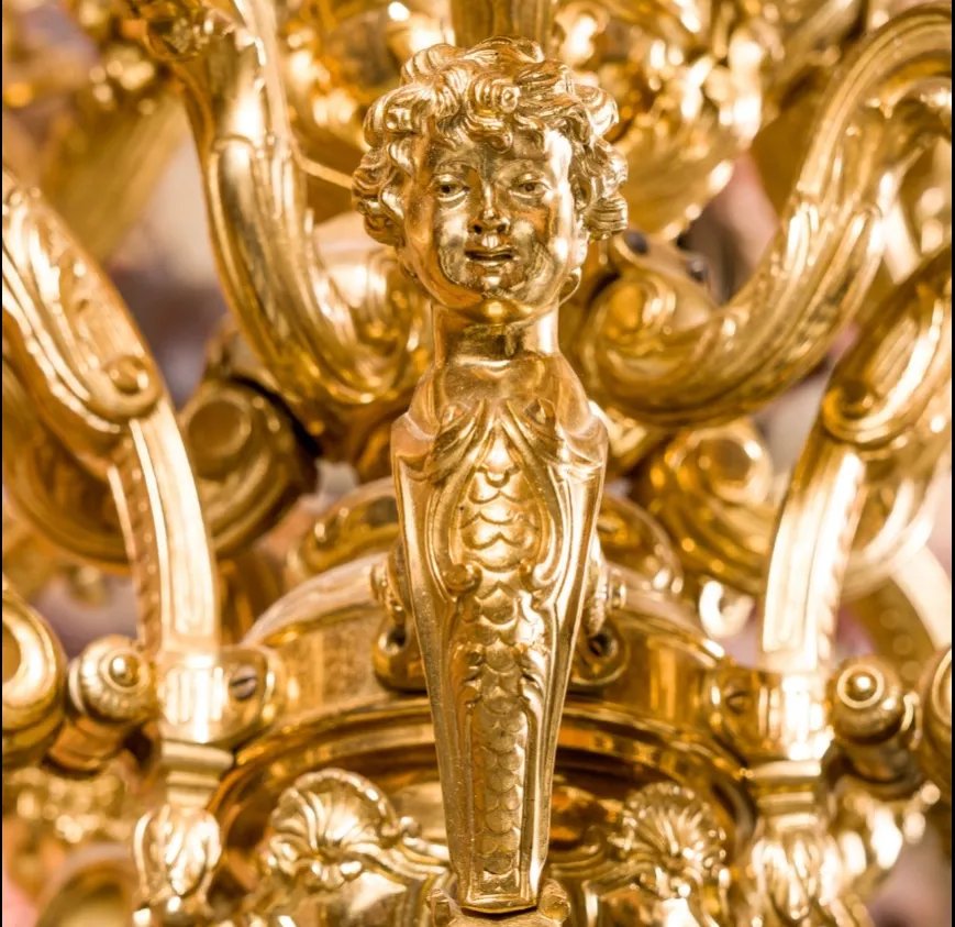 Gilded Bronze Chandelier In The Napoleon III Style, France, Second Half Of The 19th Century-photo-1