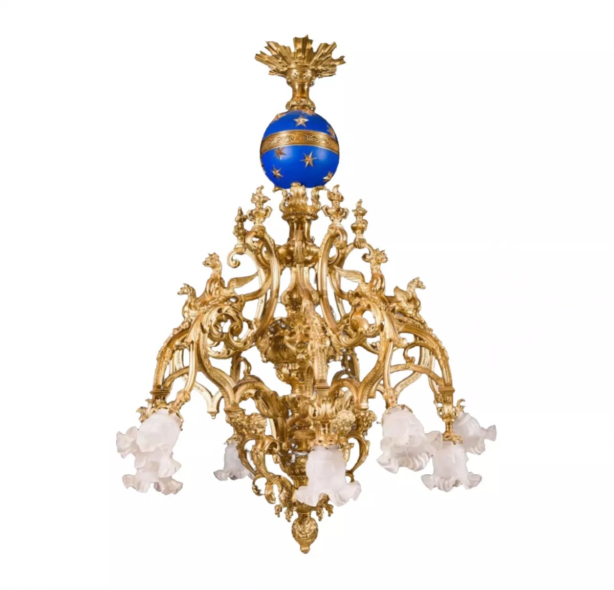 Gilded Bronze Chandelier In The Napoleon III Style, France, Second Half Of The 19th Century