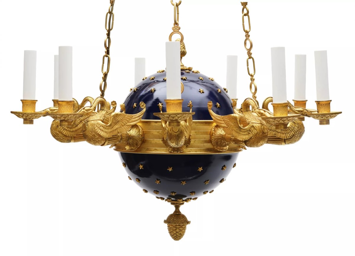 IMPRESSANT LUSTRE DE STYLE EMPIRE RUSSIE, PREMIER QUART DU XIXe SIÈCLE-photo-3