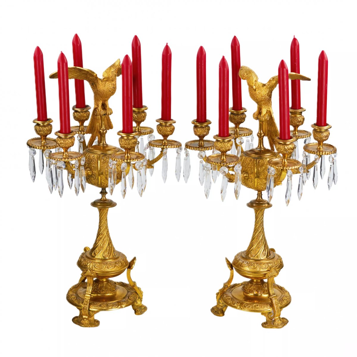 Pair Of Candelabers With Figures Of Paradise Birds, Russia, 19th Century