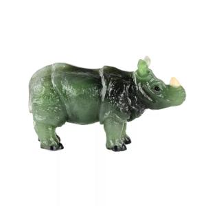 RHINOCÉROS EN NÉPHRITE. DANS LESPRIT DE FABERGÉ. XXe SIÈCLE