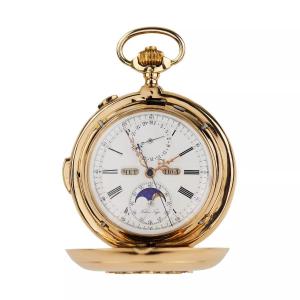 Paul Buhré Le Phare. Gold Pocket Watch With Minute Repeater And Chronograph.