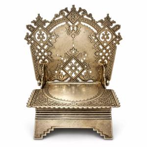 SALIÈRE EN ARGENT EN FORME DE TRÔNE DE STYLE NÉO-RUSSE ALEXEÏ PETROVITCH FROLOV MOSCOU, 1890