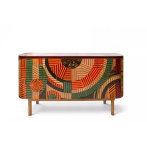 Art Deco-style Sideboard With Exotic Wood Inlay, Europe, 20th Century