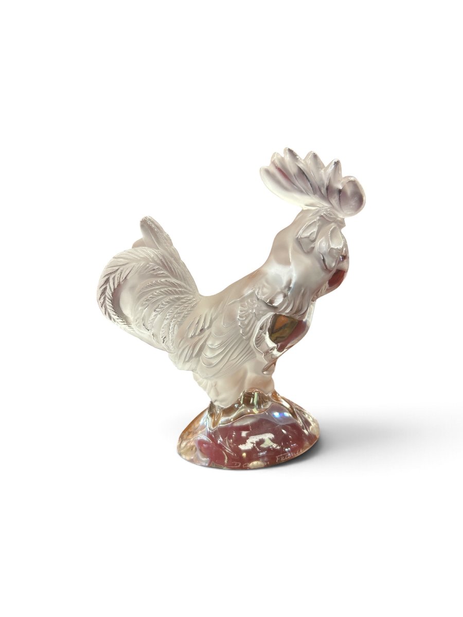 DAUM - Sujet en verre figurant un coq, XXe siècle-photo-3