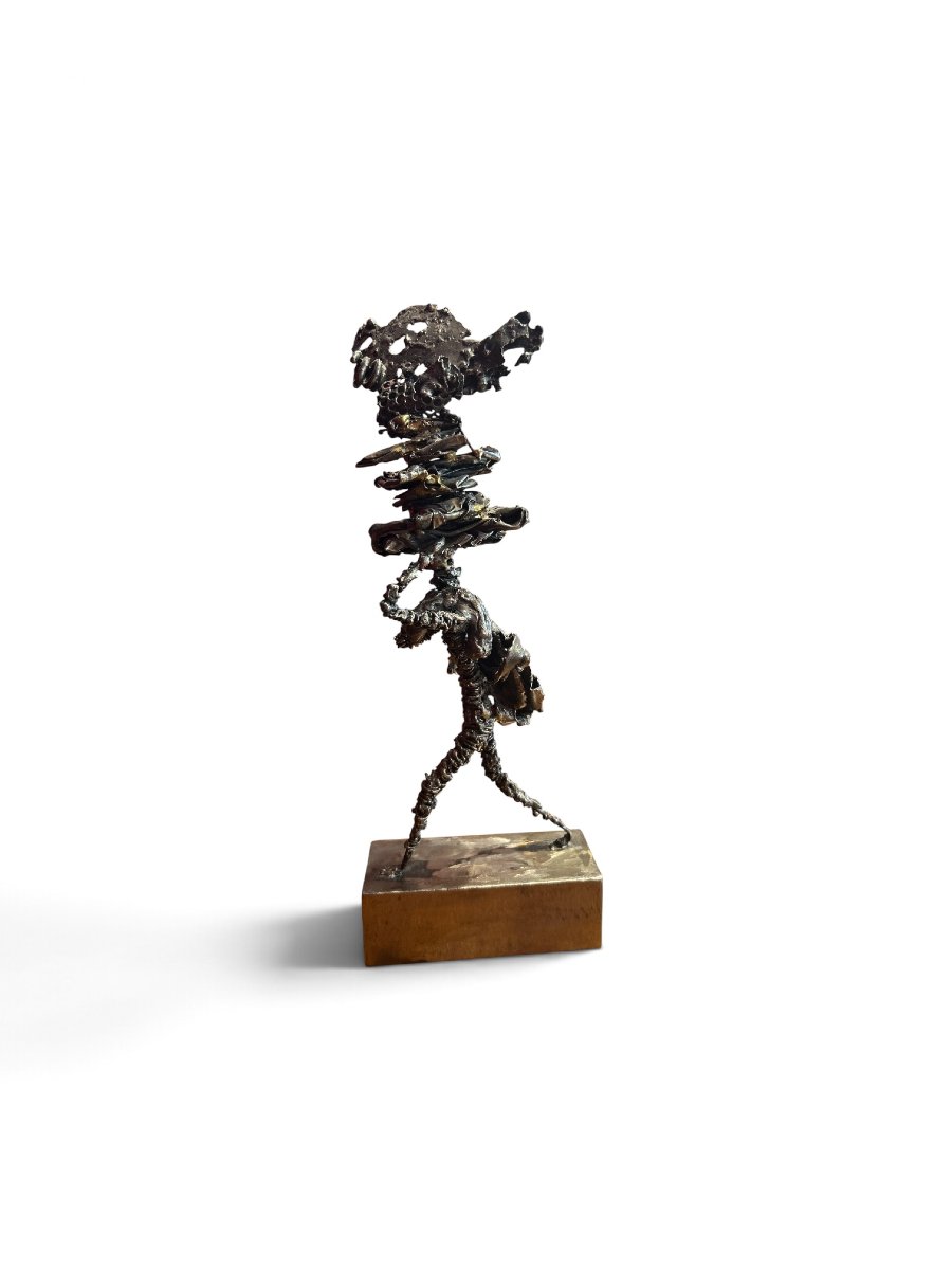 Loreto Verrocchia - Sculpture en métal figurant un homme en marche, 1998-photo-2
