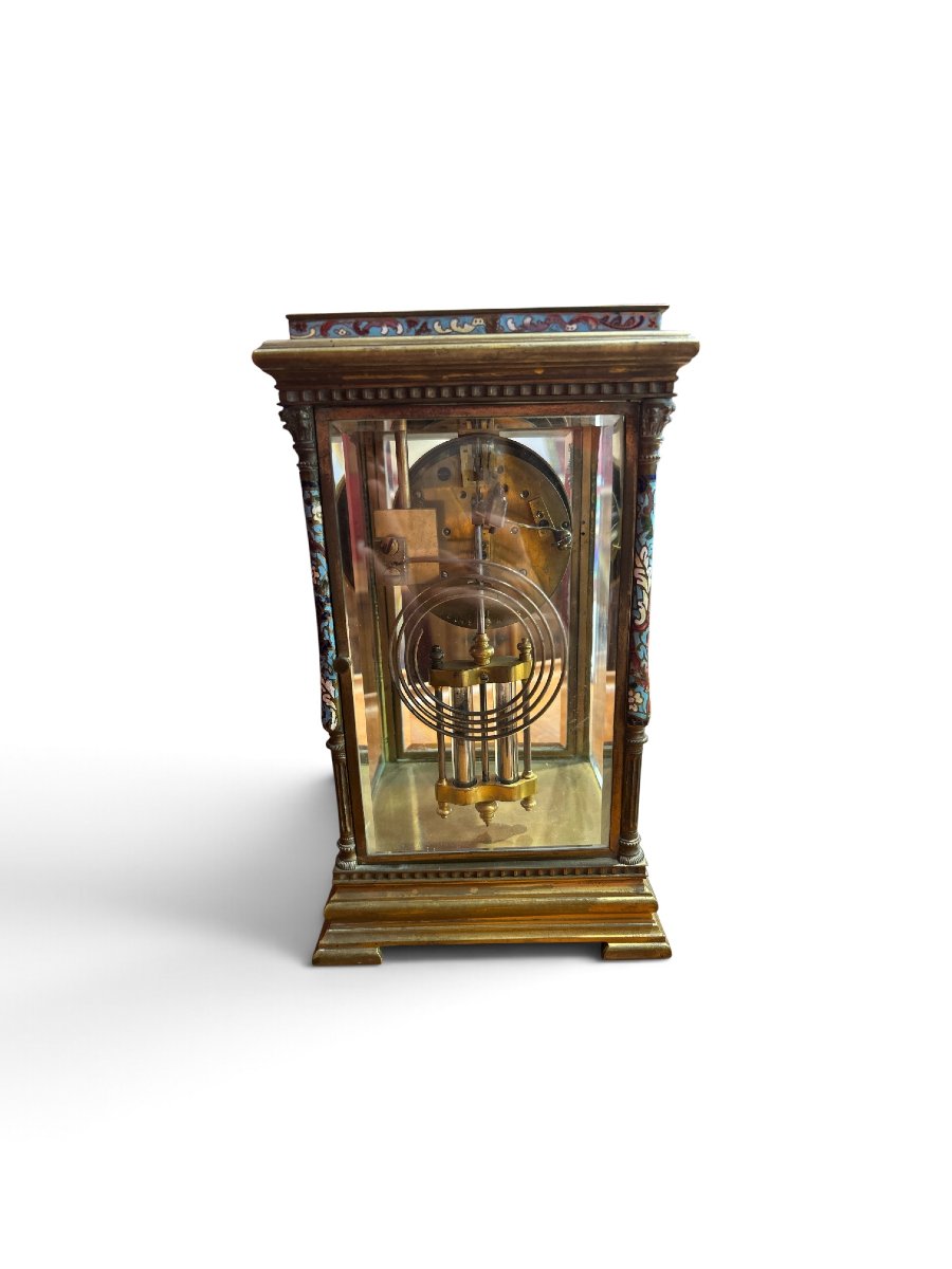 Pendule en bronze à décor d'émaux cloisonnés, fin XIXe siècle-photo-3