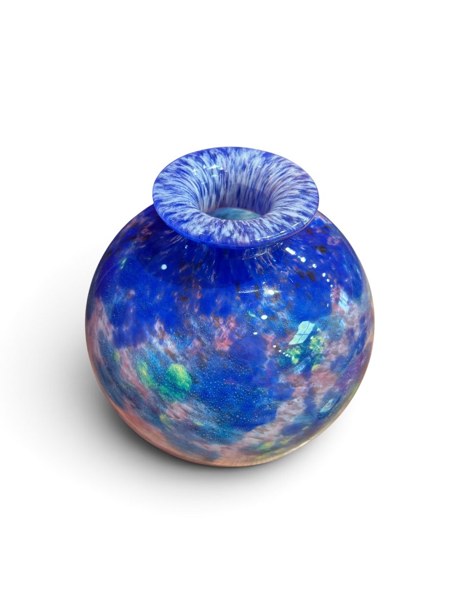 Schneider - Blown-glass Ball Vase, 20th Century-photo-2