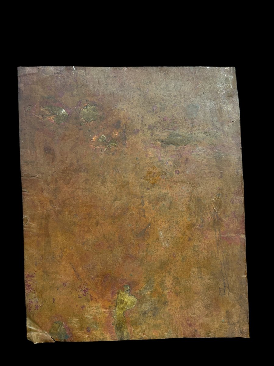 Oil On Copper Depicting The Virgin And Child And Saint Clare Of Assisi, Late 17th Century-photo-3