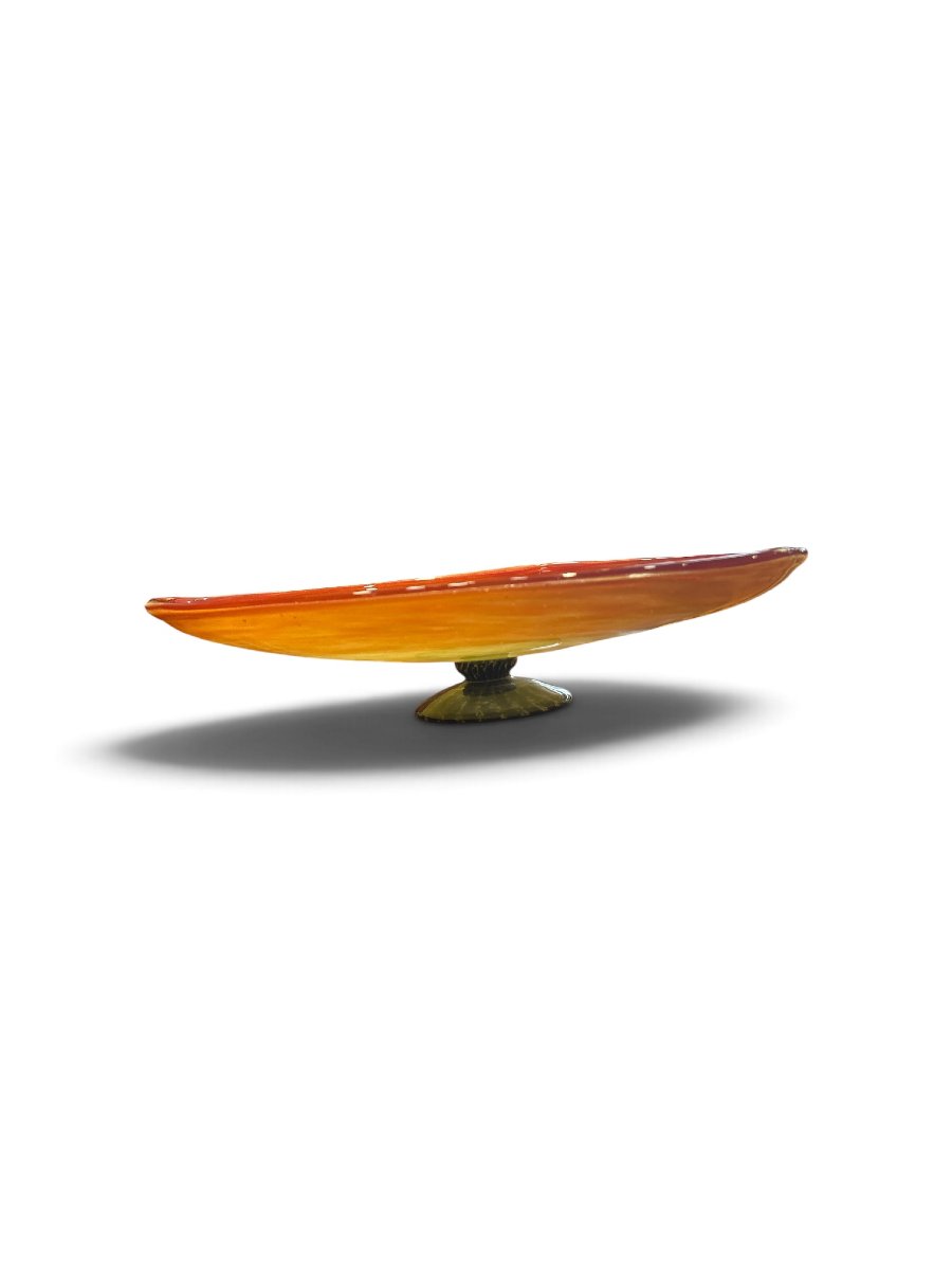 Blown-glass Serving Platter, 20th Century-photo-4