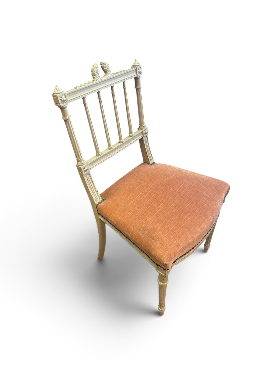Paire de chaises de style Louis XVI, XIXe siècle-photo-2