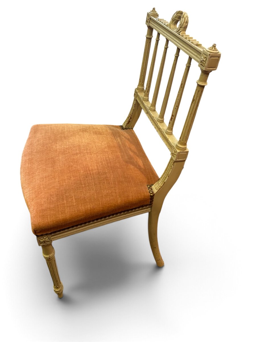 Paire de chaises de style Louis XVI, XIXe siècle-photo-4