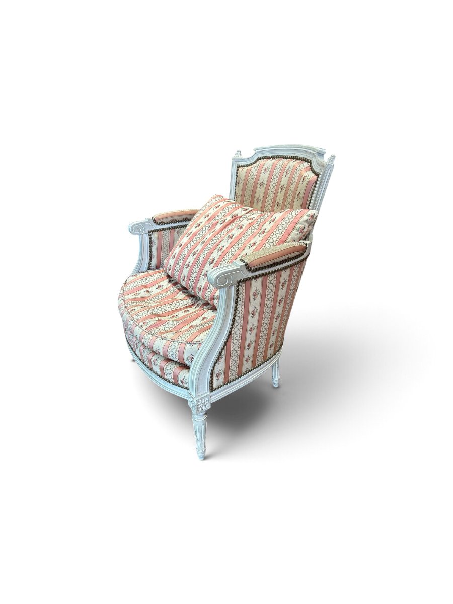 Paire de bergères de style Louis XVI, XXe siècle-photo-3