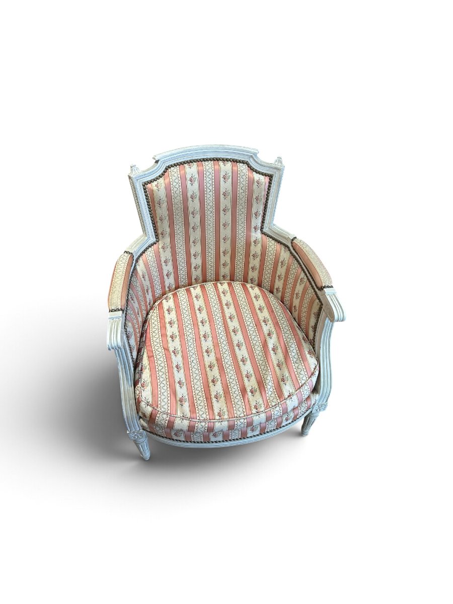 Paire de bergères de style Louis XVI, XXe siècle-photo-4